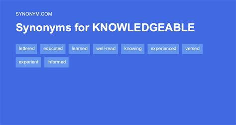 knowledgeable synonym